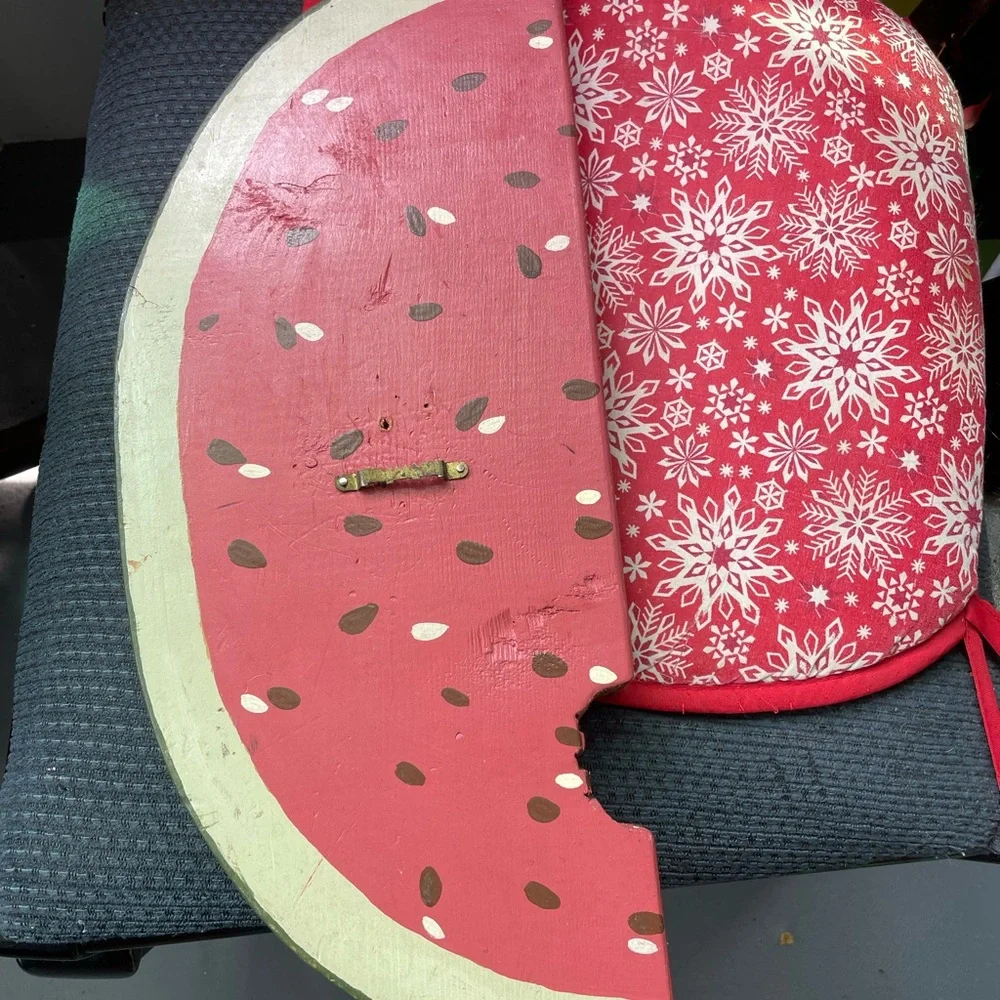 Red Watermelon Slice Wall Decor - Decorative Wood Fruit Accent